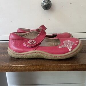 Livie & Luca Pio Pio Bird Mary Jane Shoes Red Leather Girl's 9 School Preppy